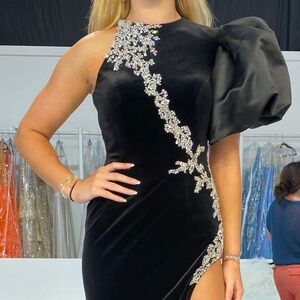 Jovani Couture Gown Black Velvet